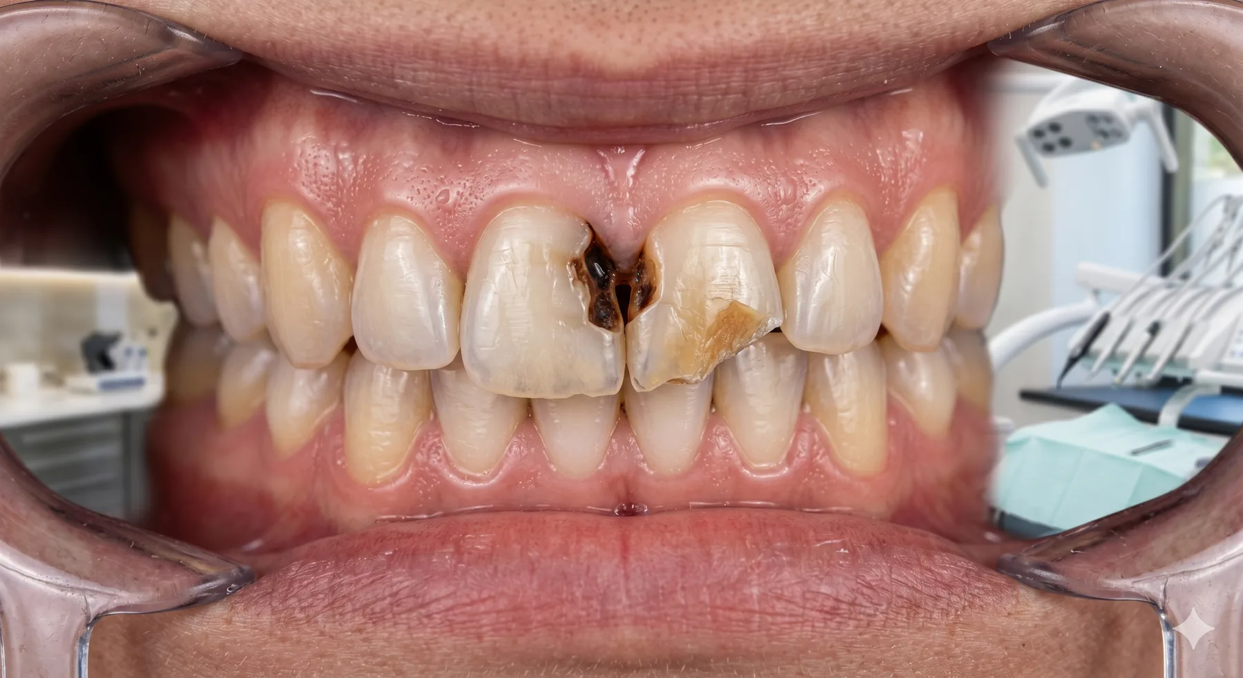 Dentures before treatment